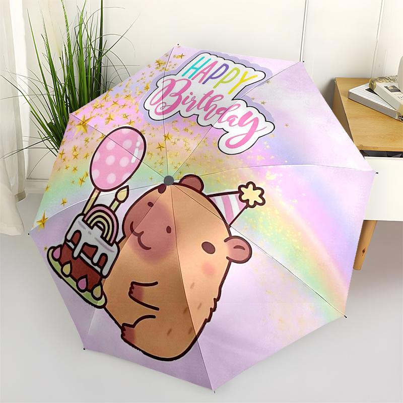 

Capybara Themed Travel Umbrella-8 Ribs Automatic Opening and Closing, Portable Folding Design, Compact and Stylish Umbrella Suitable for Out