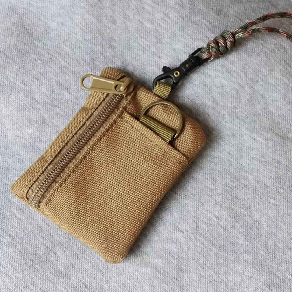 Casual Oxford Cloth Mini Wallet Zipper Small Card Holder Portable Hanging Neck Coin Purse Sports