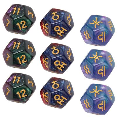 9PCS Polyhedral Dice Set Waterproof Plastic Lightweight Portable Table Gaming Dices for Travel Picnic