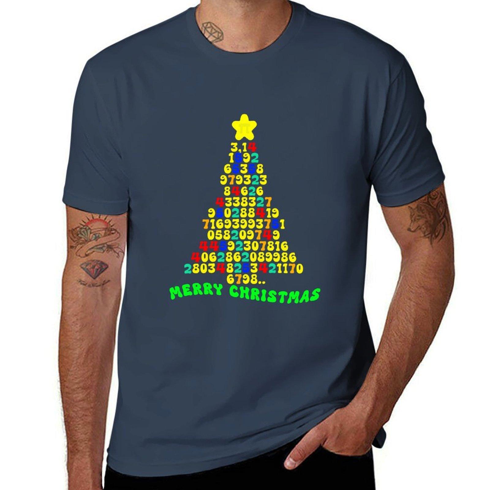 Pi Christmas Tree Tshirt Breathable Basic Cotton Tshirt S