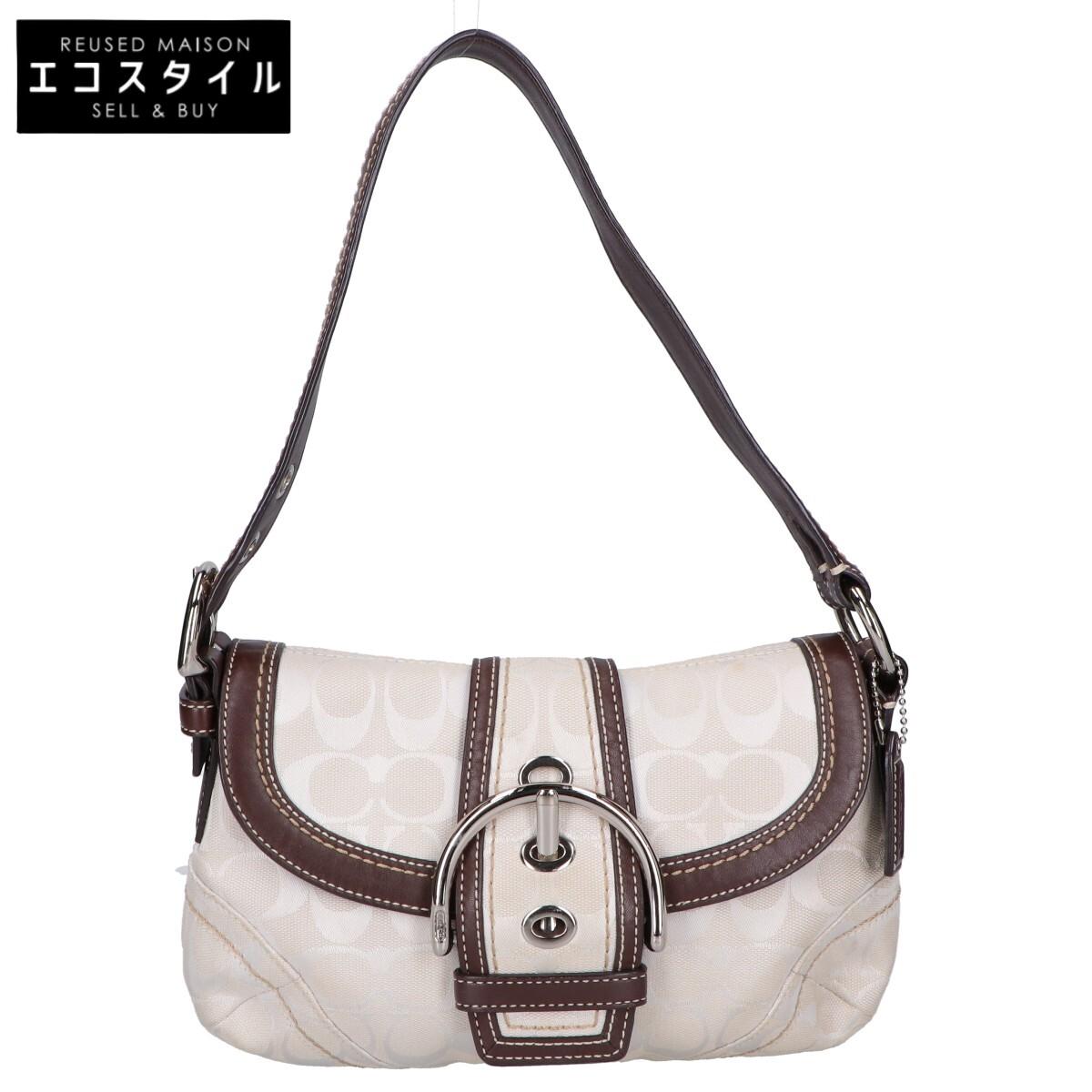 

COACH 10296 Soho Signature Canvas One Shoulder bag White / brownUsed