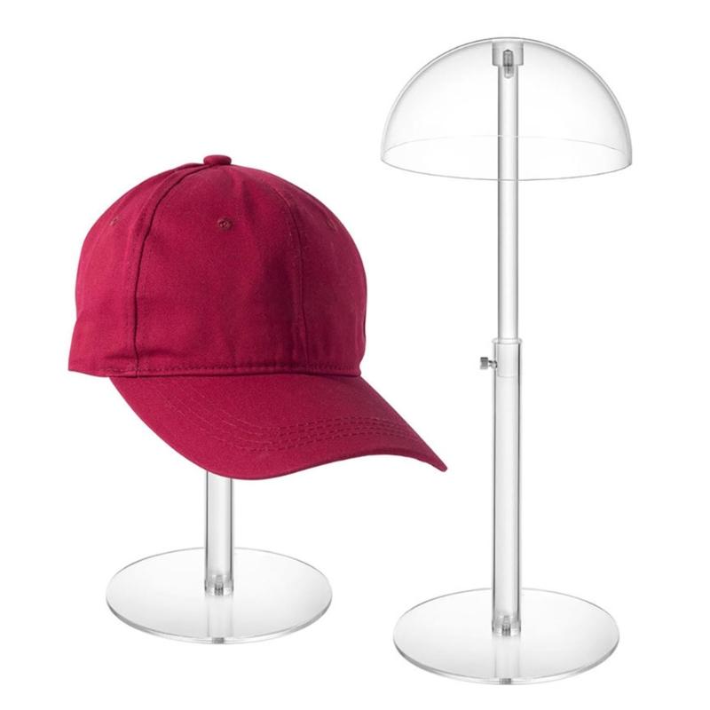 Spherical Top Acrylic Cap Holder With Protective Screw Designs For Hat Preservation Countertop Domed Hat Holder