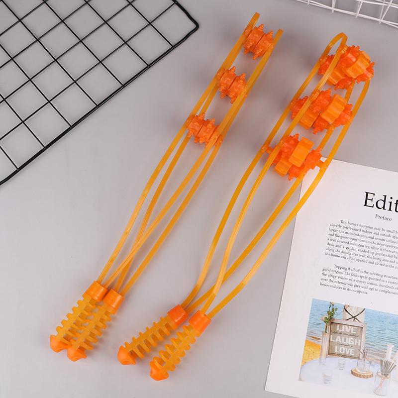 Hand-Held Back Shoulder Neck Muscle Massager Plastic Back Puller Fitness Physiotherapy Massage Roller Bead Pull-Back Roller