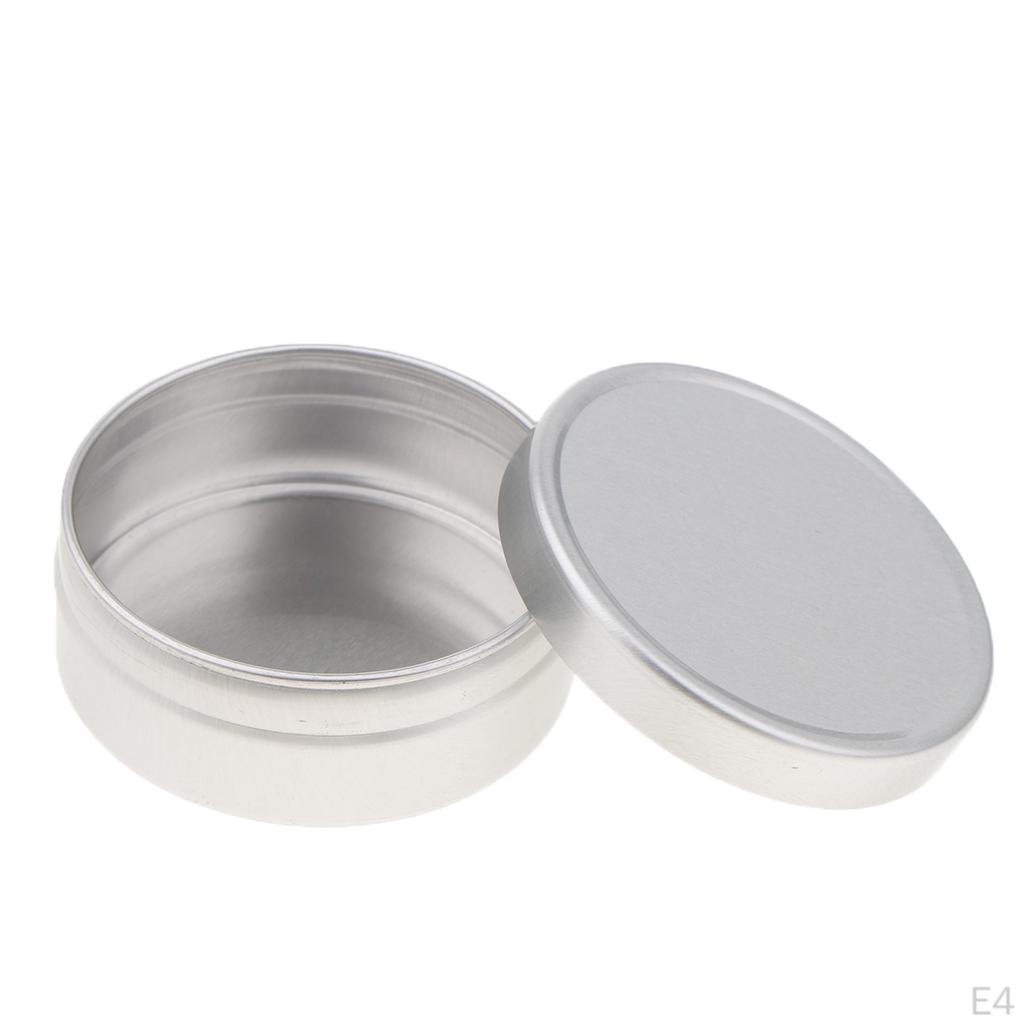 10x Aluminium Lip Tin Pots Jar Bottle Storage Container