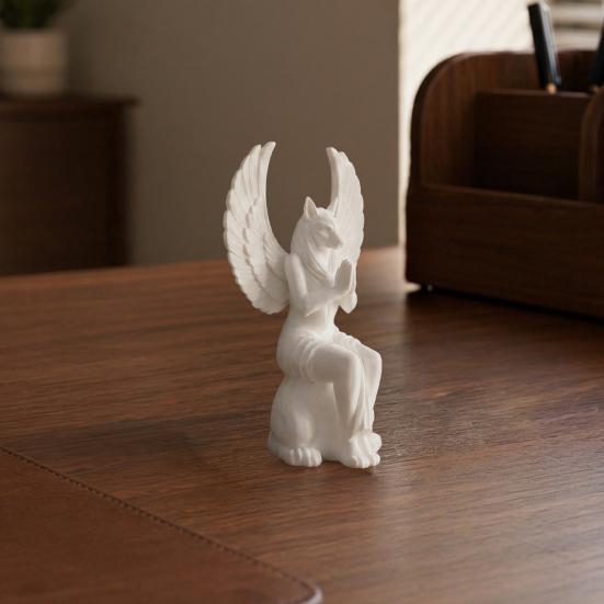 baizihuahu Egyptian Winged Dog Statue, Mythical Creature Figurine for Desk, 3D Printed Ancient Decor Home Office, Collectible Gift