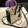 New color matching platinum bag first layer cowhide o fashionable shoulder portable commuter women's bag casual leather bag