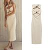 Spring New Arrival Women's Clothing Fashion Style White Temperament Silm Cut Out Sleeveless Long Dress 8338249