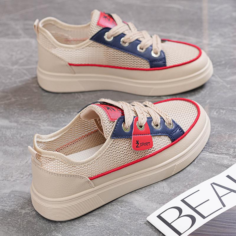 Shoes women's summer 2025 new hole shoes mesh white shoes women's versatile breathable casual sports board shoes