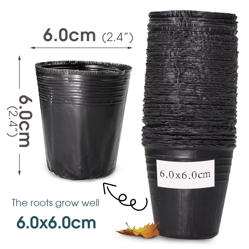 10-100PCS 21 Sizes of Seedling Grow Pots Plastic Nursery Plant Container Seed Starting Planter Bags for Garden Greenhouse Flower