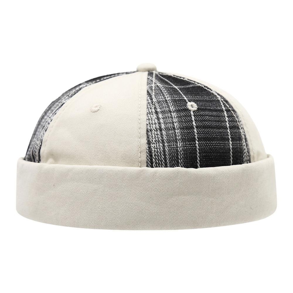 Modische Vintage Schirmlose Docker-Kappe Gewaschen Aufgeschlagene Kuppelhut Verstellbare Baumwolle Melonen-Beanie-Mütze Streetwear