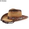 Neuer Vintage-Strohhut Western-Cowboyhut Frühling Sommer Panama-Sonnenhüte Retro Elegante Cowgirl-Jazzkappe Sombrero Hombre