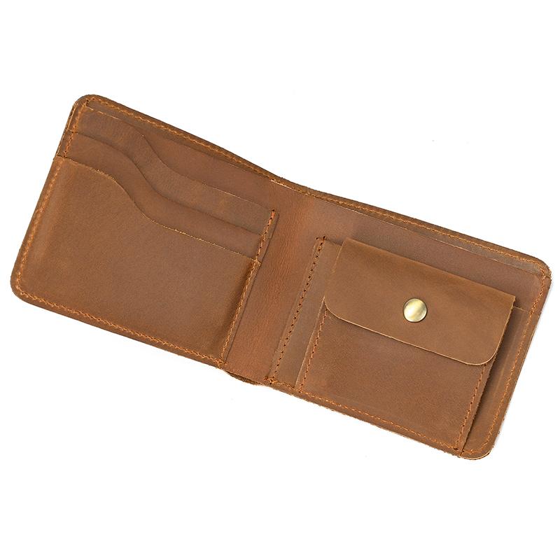

High Quality Coin Purse Travel Wallet Genuine Leather Men Women Card Holder Retro Fashion Man s Short Purse Retro Wallet Male світло-коричневого кольору