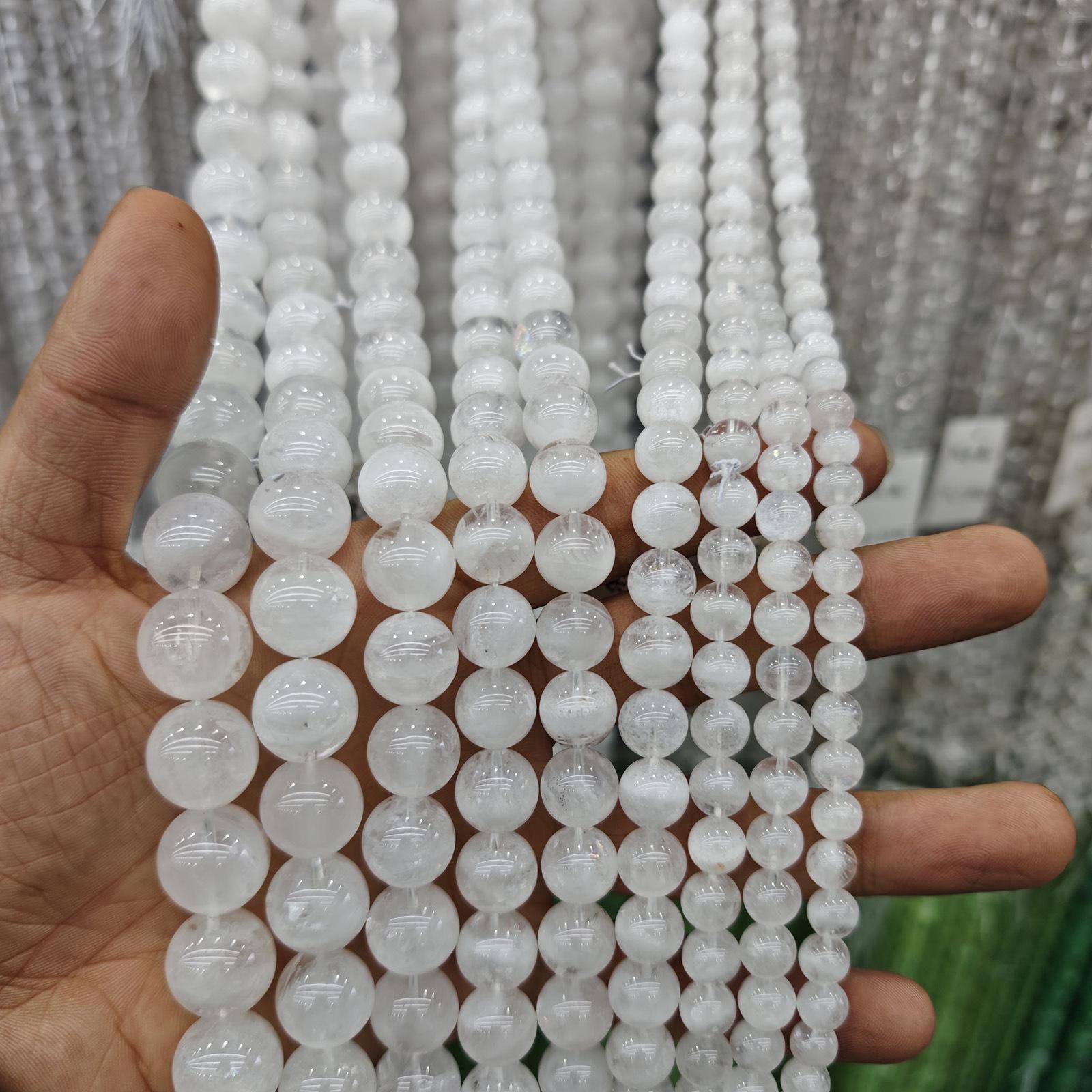 

7A Sri Lanka White Phantom Round Beads for DIY Jewelry - Multi-Size Set Natural Sri Lanka White Phantom