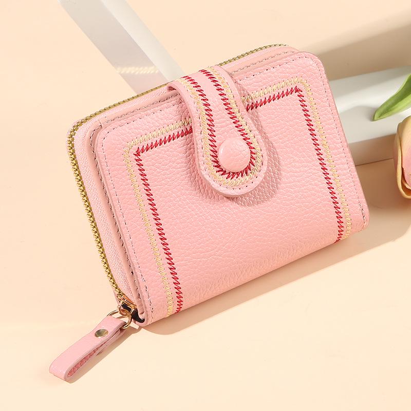 Women's Hong Kong Style Multi-Card Slot Zipper Wallet - Versatile, Large Capacity Purse and Card Holder.