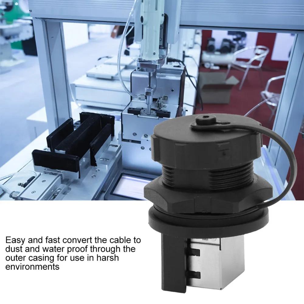2PCS Durable RJ45-180° RJ45 Adapter Waterproof IP67 Waterproof Coupler 180 Degree Connector Outdoor Environments