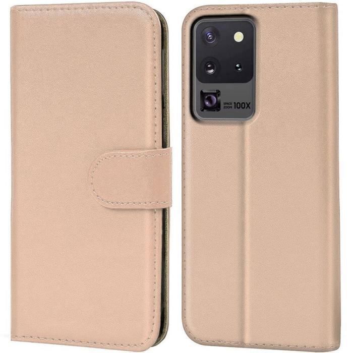 Coque - PROSHOP - Pour Samsung S20 Ultra - Rangement Billet - Anti Rayure - Anti-Choc - Doré
