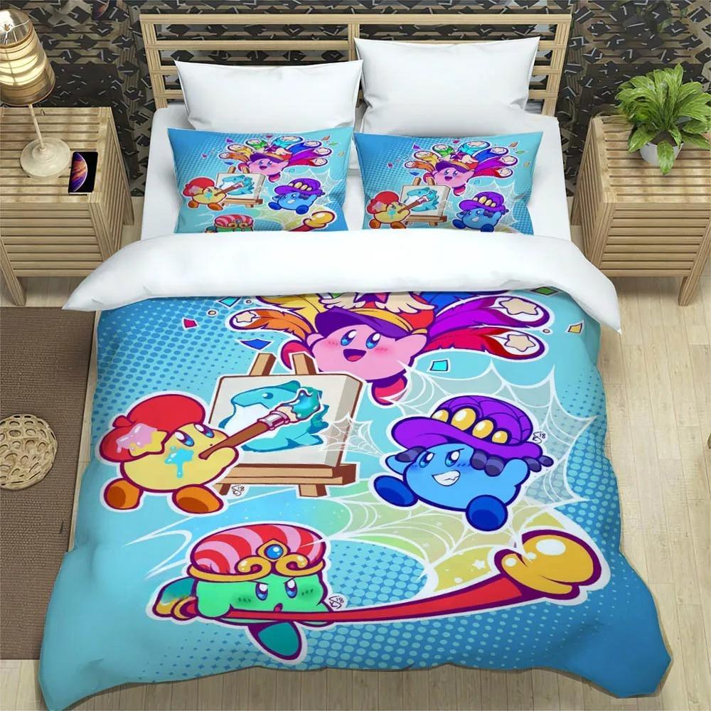 Spiel K-Kirby Bettbezug Kissenbezug Bettwäscheset Erwachsener Junge Mädchen Schlafzimmer Dekoration Kinder Geschenk Einzel Doppel Große Größe