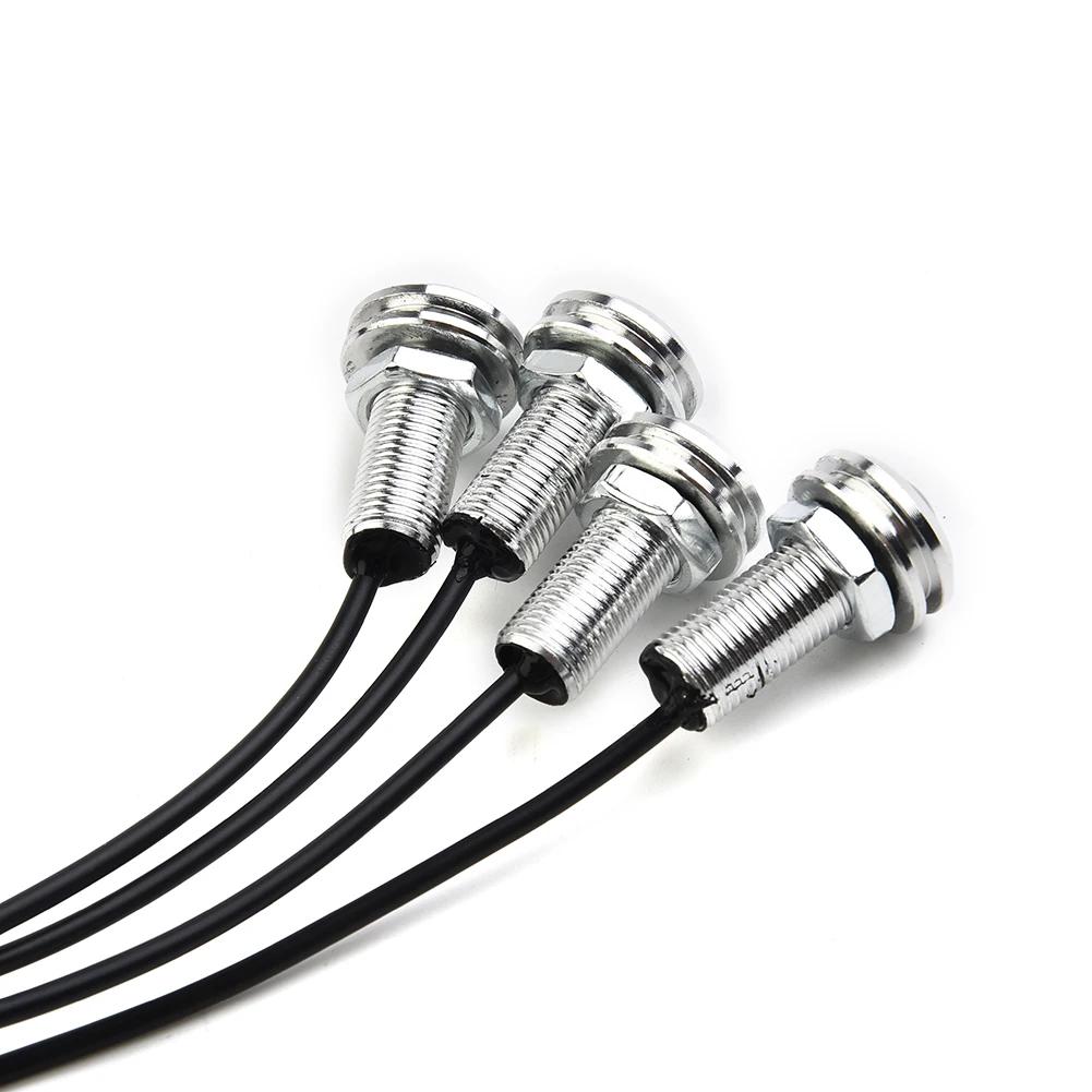 4Pcs 12V Marine Boat Transom LED Stern Light Round LED Tail Lamp Silver Waterproof Underwater Runner  Side Marker Lights Blue