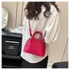 High-end small bag for women, versatile solid color temperament one-shoulder crossbody bag crocodile pattern portable shell bag