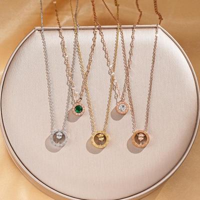 Roman Numeral Titanium Steel Necklace - Women's Fashionable Clavicle Chain In a Luxurious Light Style