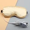 Rechargeable USB Faux Silk Eye Mask with Aroma Bag - Light Blocking, Hot Compress, Relieves Eye Fatigue, Breathable and Soothing for Women.