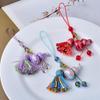 Chinese Ink Wash Gourd Lacquer Tassel Pendant: Handwoven Phone Lanyard, Song Brocade Bag Charm Heritage