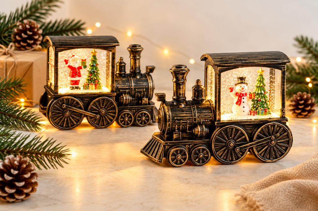 Christmas LED Water Lamp Locomotive Train Christmas Theme Decoration