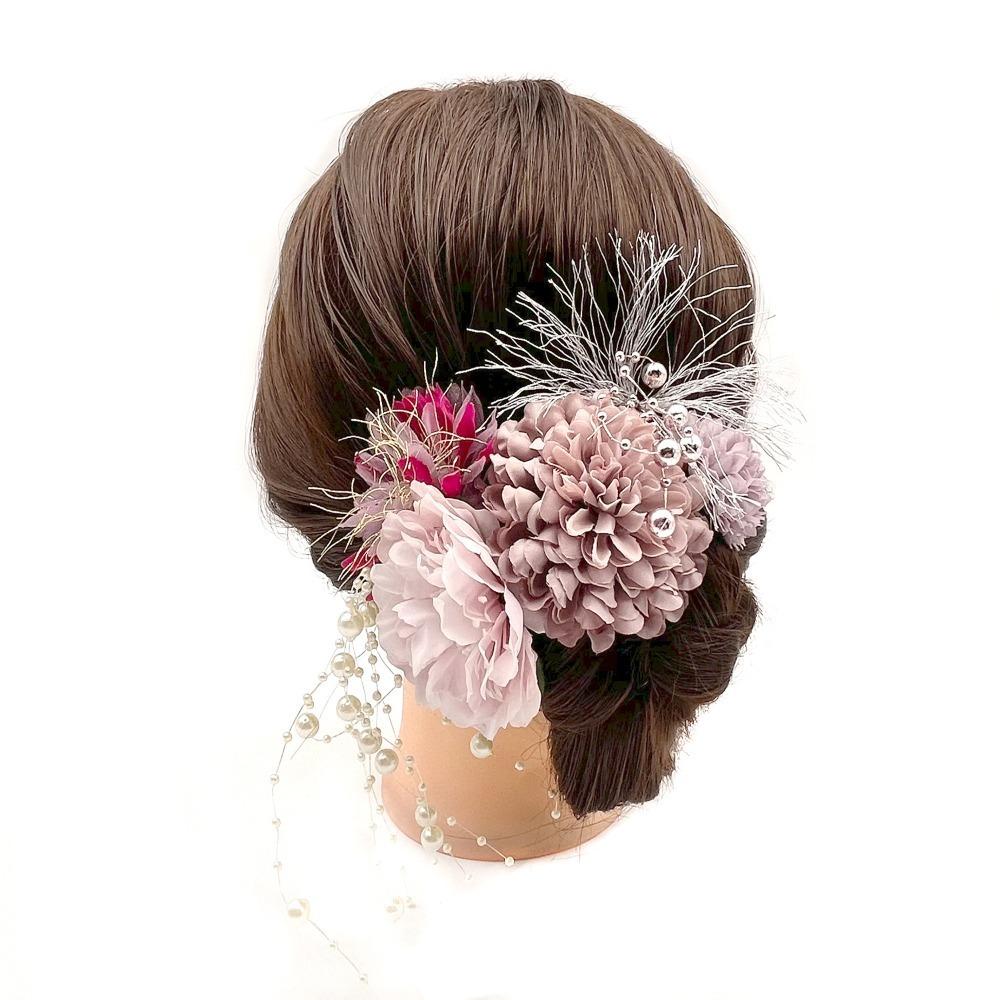 

Flower Butterfly Hair Clip Japanese Pearl Tassels Hair Stick Elegant Hydrangea Hairpin Girls Pink Pearl