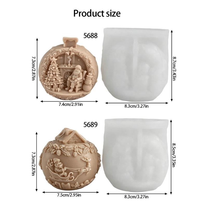 Christmas Snow Candle Making Silicone Mould Food Grade Flexible High Temperatures Resistant Easy Releases for Kids and Adults