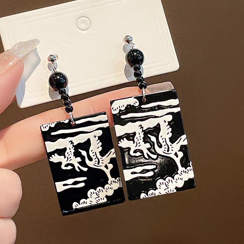 Bamboo Flower Earrings Retro Elegant Stud Earrings Fashion High Sense Earrings