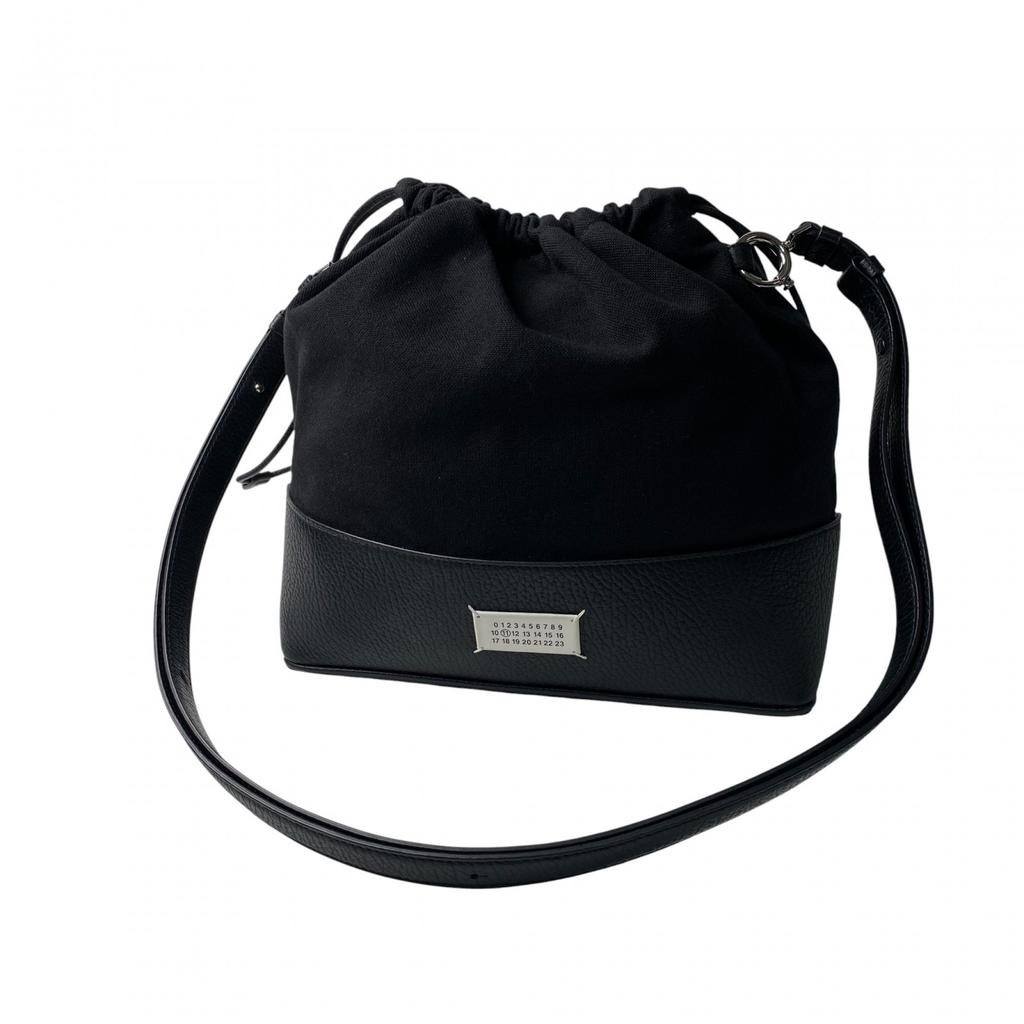 Used Maison MargielaShoulder Bag Black Leather/canvas Women