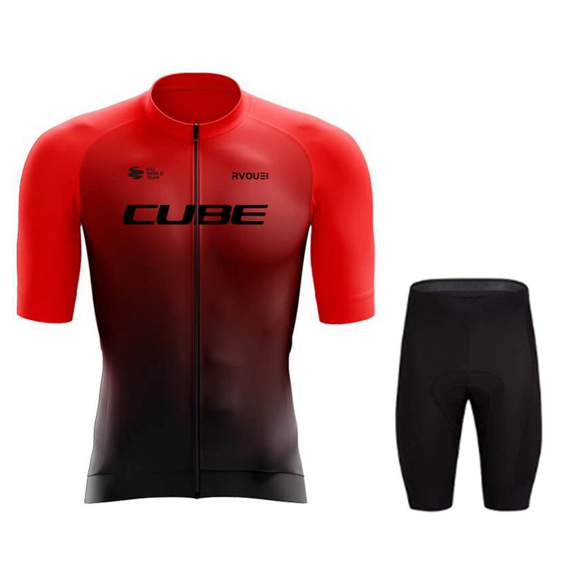Rvouei Cube Team Quick Drying  Clothing MTB Bike Uniform Maillot Ropa Ciclismo Hombre Bicycle Suit 2026 Summer Breathable Cycling Suit Set