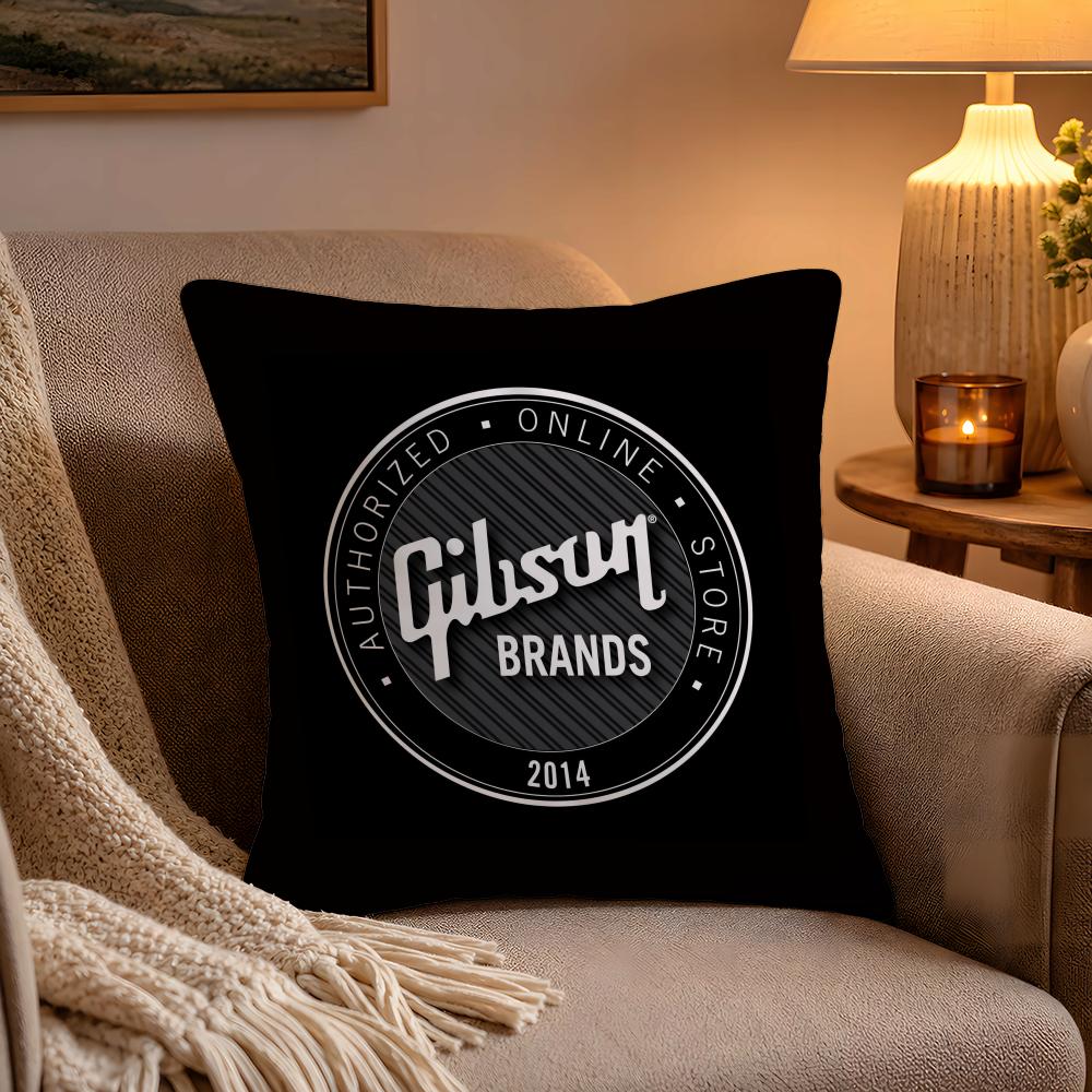 Fashion Brand GGibson Pillow Case Soft Plush Cushion Cover Double Print and Invisible Zipper for Sofa Home Car Use