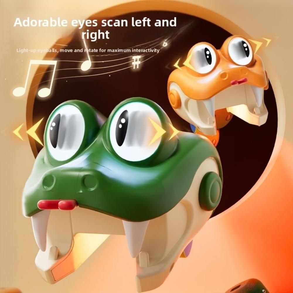 Eyes Rotate Electric Snake Toy Two Speed Modes Magnetic Food Collecting Segmented Body