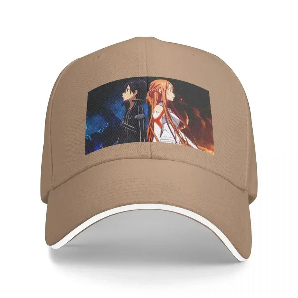 SAO Asuna and Kirito, Sword Art Online Baseball Cap Horse Hat Brand Man cap Custom Cap Female Men's