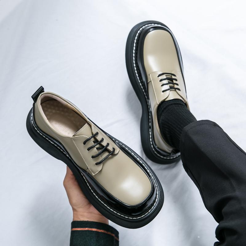 Módní Velikost 38-45 Klasické Pánské Derby Boty Pohodlné Módní Velká Hlava Silná Podrážka Kožené Boty Pánské Ležérní Všestranné Značkové Boty