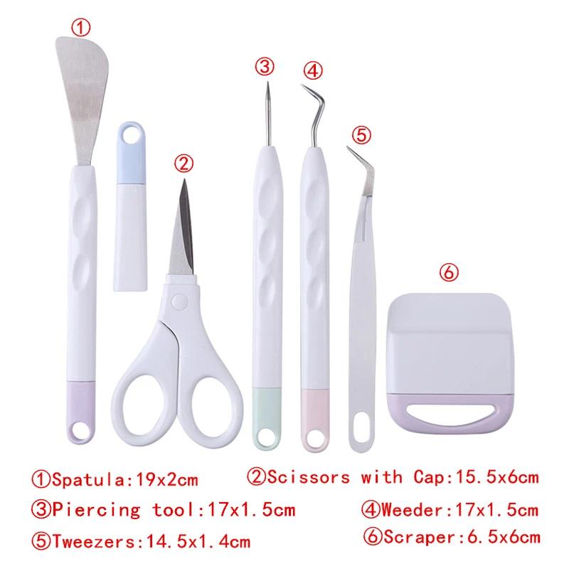 6 шт./компл. Набор инструментов для прополки из винила для скрапбукинга, набор инструментов для рельефной резьбы по силуэту для ручных инструментов Cricut Maker Silhouettes