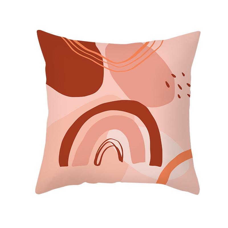 Sofa Pillow Cover Nordic Simple Abstract Office Cushion Peach Skin Pillow Cover