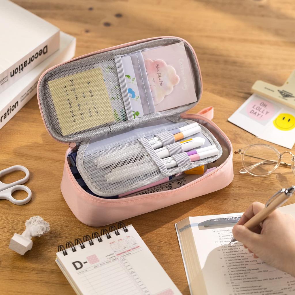 Durable Pen Pencil Case Big Storage Pen Pouch Bag for School Supplies College Teen Girls Adults