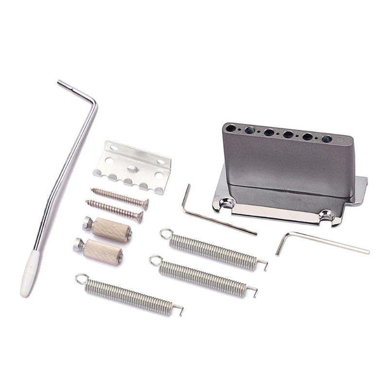 Electric Guitar Bridge Tremolo System Set with Whammy Bar for 6 String  Guitar Tailpiece Replacement Chrome
