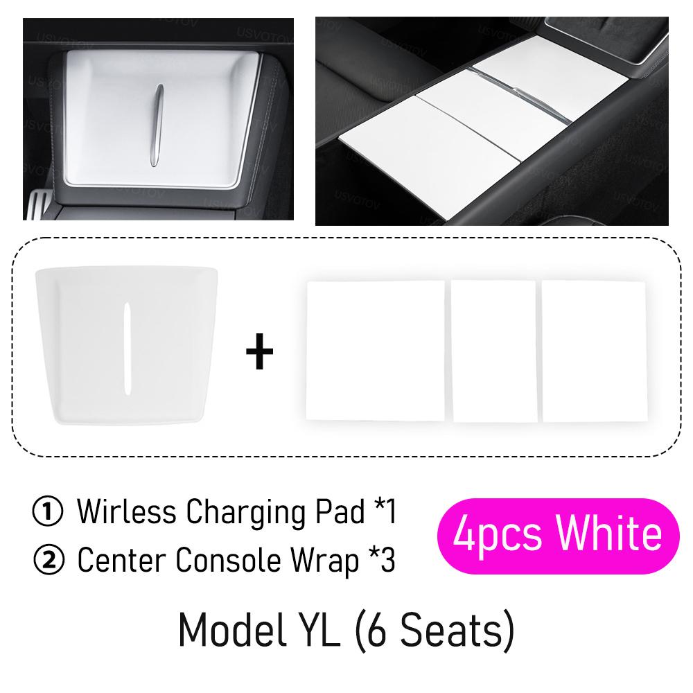 Wireless Charging Pad for Tesla Model YL Accessories 2026 Center Console Wrap Cover Silicone Anti-slip Armrest Protector Frame