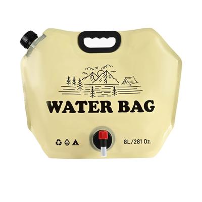 Outdoor Folding Water Container Bag with Faucet 8L Large Capacity Portable Water Bag Leakproof Water Bucket Enduring