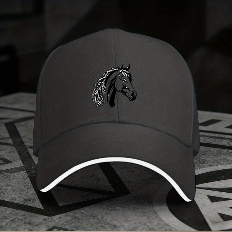 New A Versatile Sandwich Baseball Cap Featuring a Silhouette of a Galloping Horse, Lightweight Printed Design for Women, Trendy