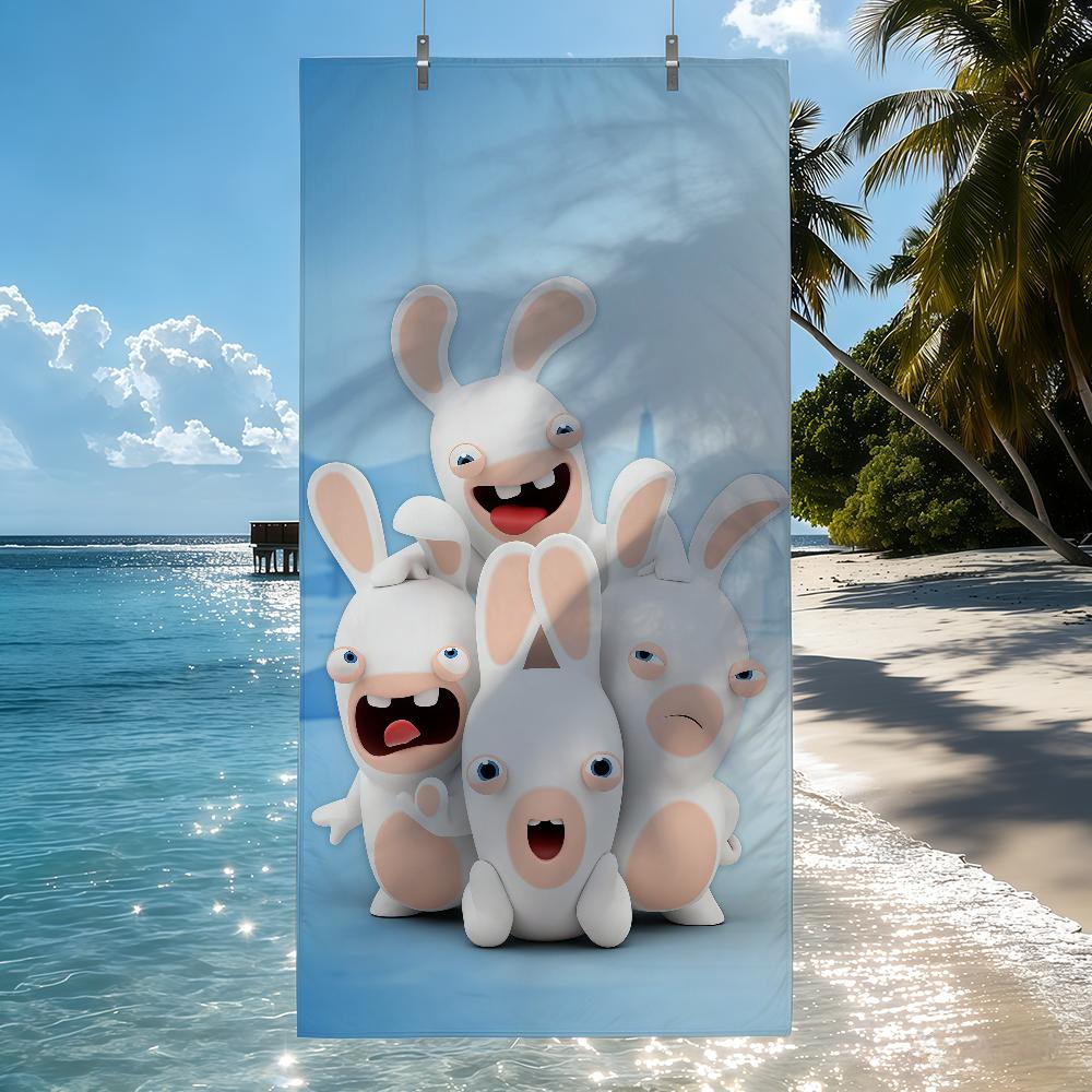 R-Raving Rabbids Towel Quick Drying Beach Towels Are Suitable For Swimming Pools Camping Yoga And The Gym