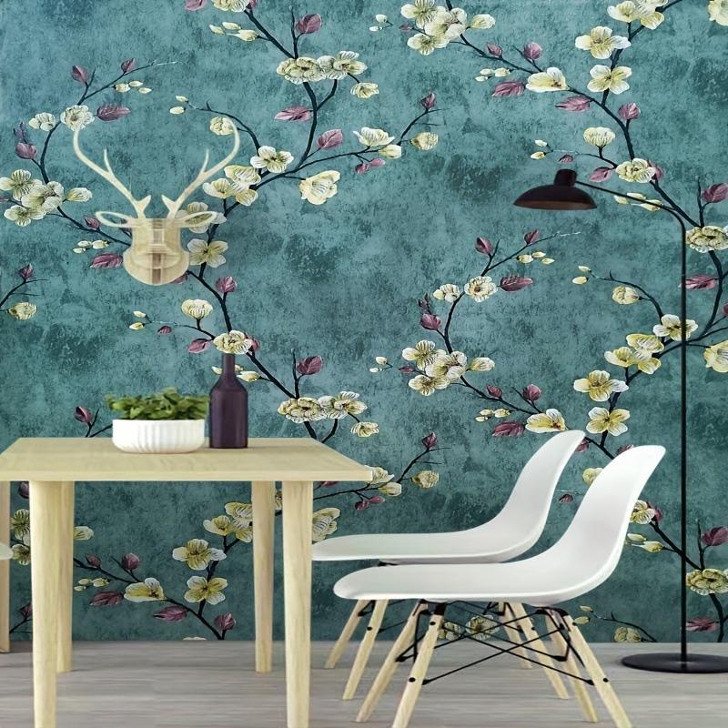 3M/5M/10M Vinylová fólie Samolepicí Květinová tapeta Odnímatelné PVC Vintage 3D tištěné