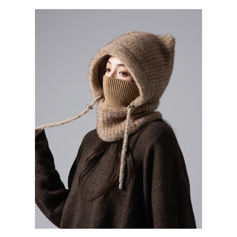 Korean Cute Ear Design Winter Warm Neck Scarf For Women