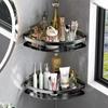 Triangular Shower Corner Shelf Free Punching Bathroom Glass Shelf Bathroom Storage Rack  Toilet