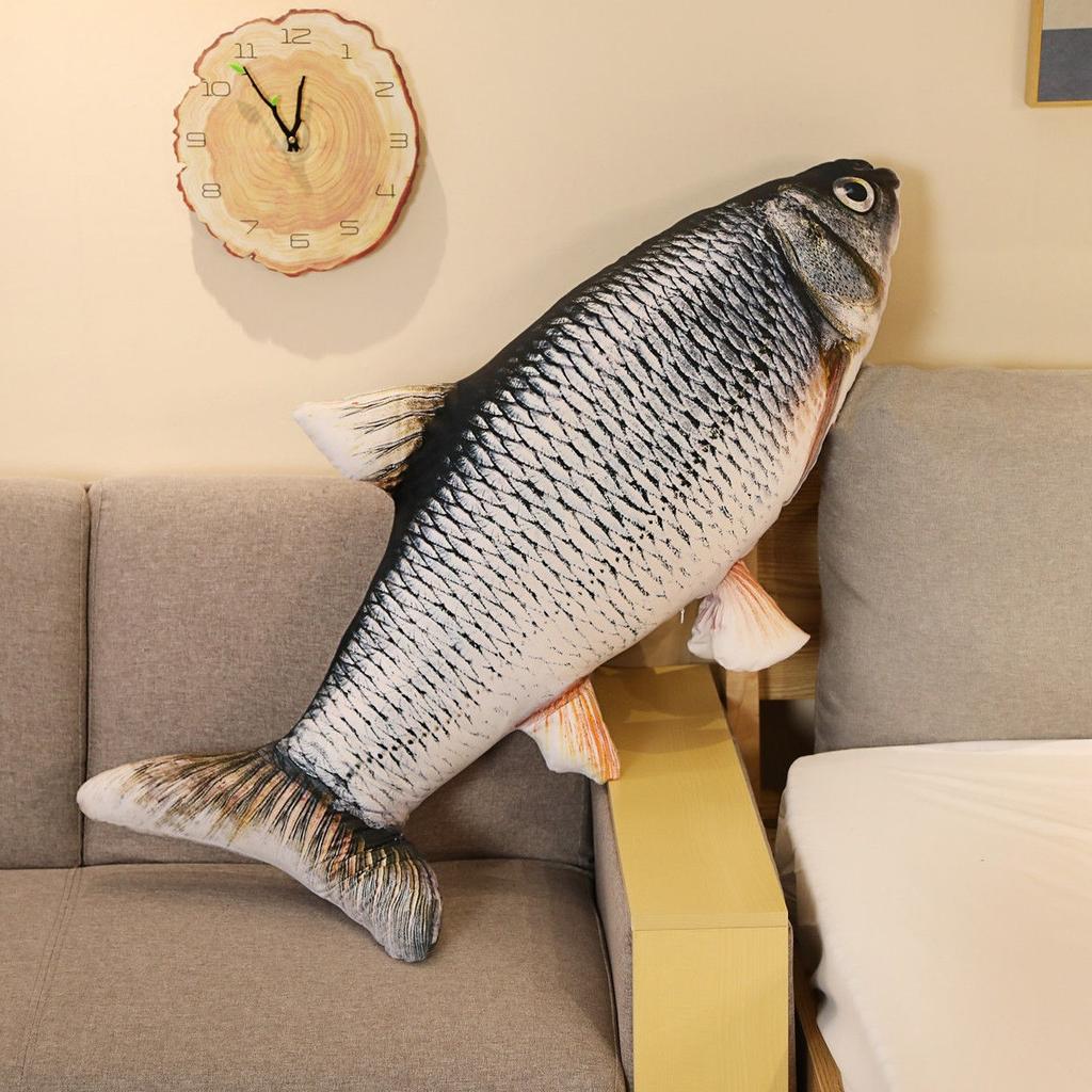3D Giant Soft Fish Cushion Pillow Carp Plush Pillow Stuffed Toy Throw Pillow for Home Decoration Gift Kids Pillow Stuffed Animal
