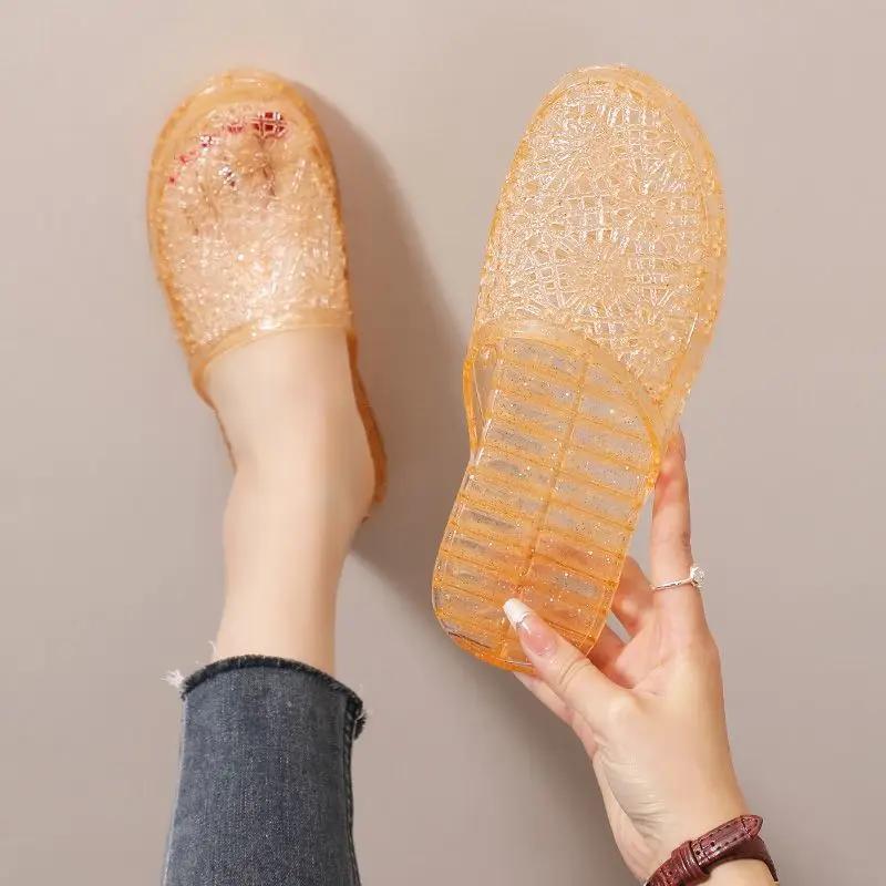 

Кристаллы Низкий Каблук Женские Тапочки Дизайнерские Роскошные Высококачественные Шлепанцы Элегантная и Модная Обувь для Женщин 2025 Летние Сандалии 41