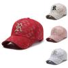 Letter R Embroidery Cotton Baseball Cap Adjustable Breathable Peaked Gift Caps
